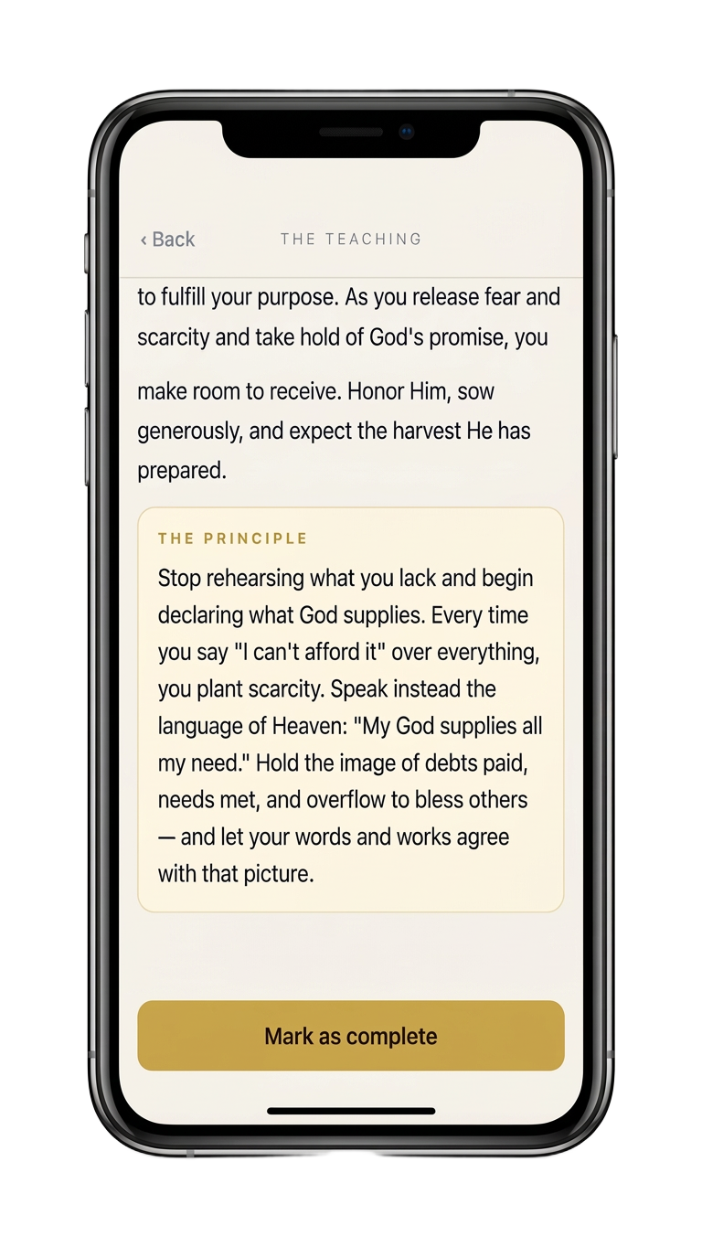 Bible App teaching screen